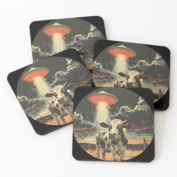 Item preview, Farm Cow Being Abducted By Aliens in a UFO designed and sold by HollywoodInked.