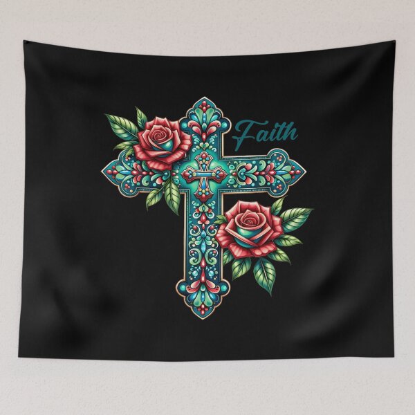 Item preview, Easter - Cross with roses designed and sold by BudBrown.