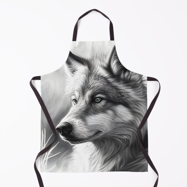 Item preview, Black and white Wolf pencil drawing designed and sold by Pencil-Art.