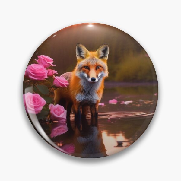 Item preview, The Fox with Pink Roses designed and sold by JZDezignsz.