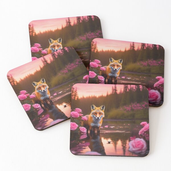 Item preview, The Fox with Pink Roses designed and sold by JZDezignsz.