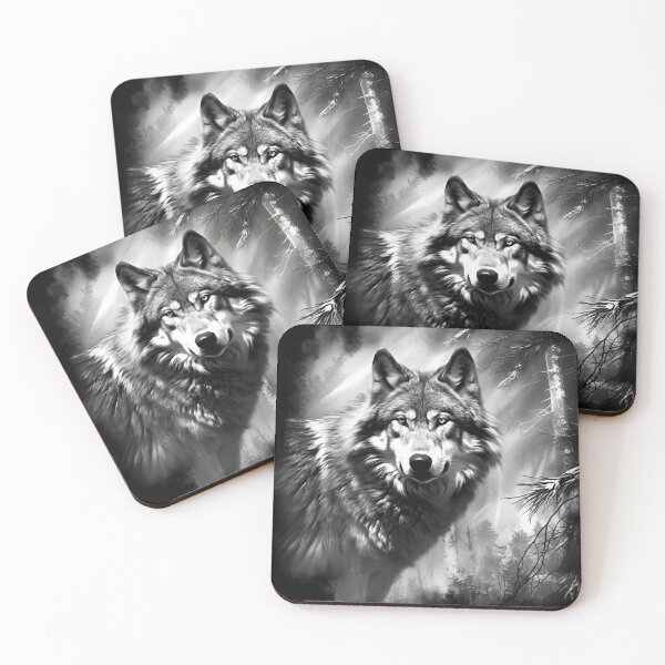 Item preview, Black and white Wolf pencil drawing  designed and sold by Pencil-Art.