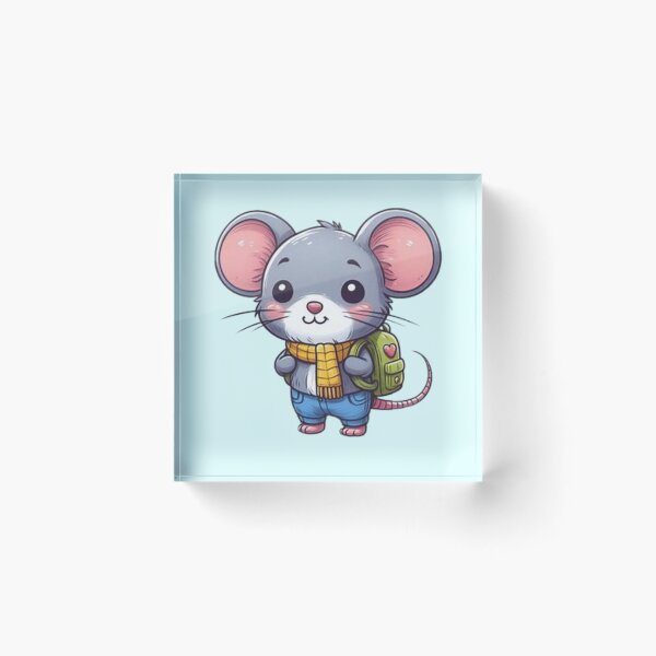 Item preview, Back to school cute mouse with a backpack  designed and sold by Culmika.