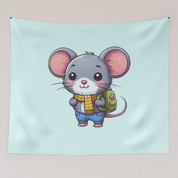 Item preview, Back to school cute mouse with a backpack  designed and sold by Culmika.