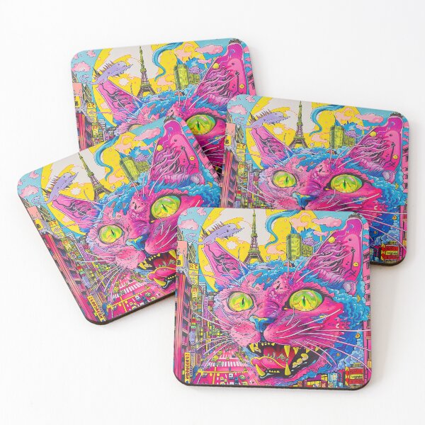 Item preview, Psychedelic Cats Art designed and sold by nomiraclehere.