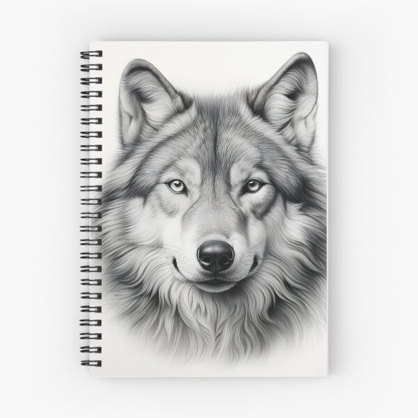 Item preview, Black and white Wolf pencil drawing  designed and sold by Pencil-Art.