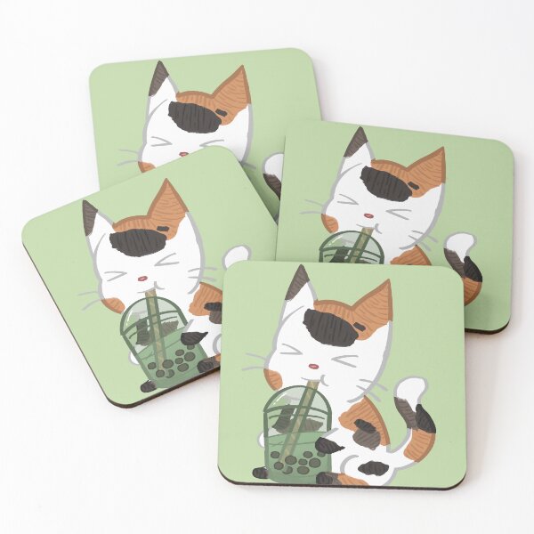 Item preview, Calico Matcha Boba Cat designed and sold by wormy-pope.