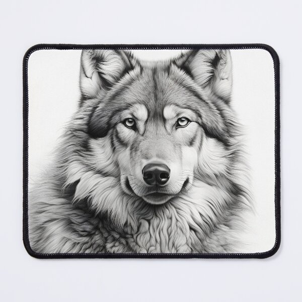 Item preview, Black and white Wolf pencil drawing designed and sold by Pencil-Art.