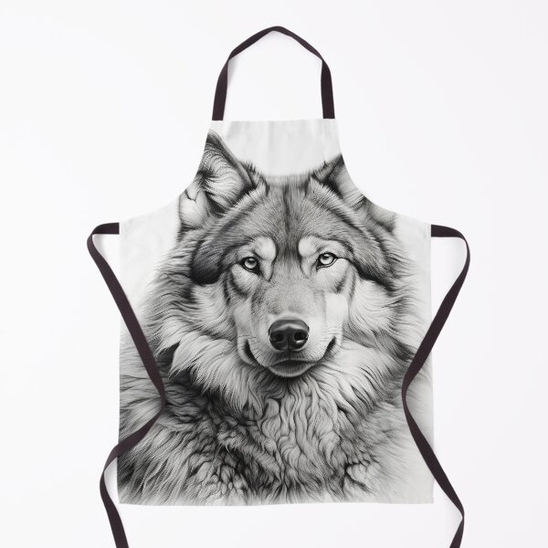 Item preview, Black and white Wolf pencil drawing designed and sold by Pencil-Art.