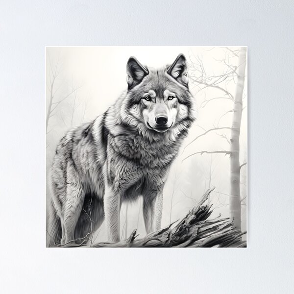 Wild Wolf Drawing, Wildlife Art, Nature Greeting Card for Sale by  artbylayce
