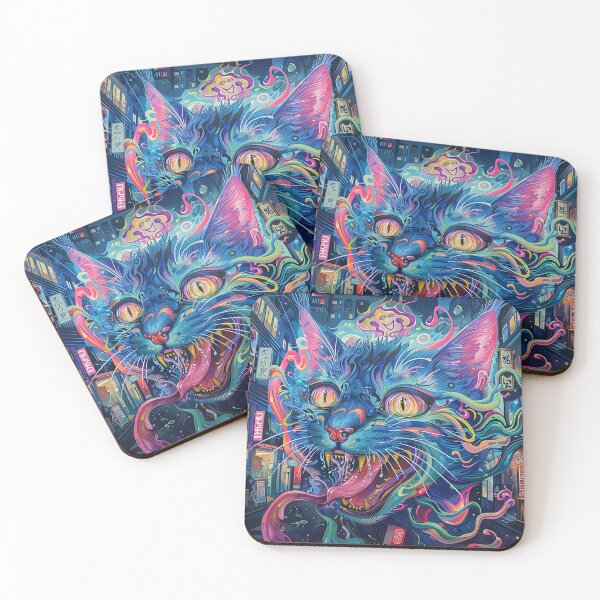 Item preview, Psychedelic Cats Art designed and sold by nomiraclehere.