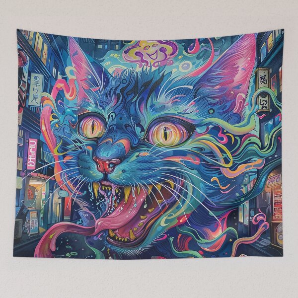 Item preview, Psychedelic Cats Art designed and sold by nomiraclehere.