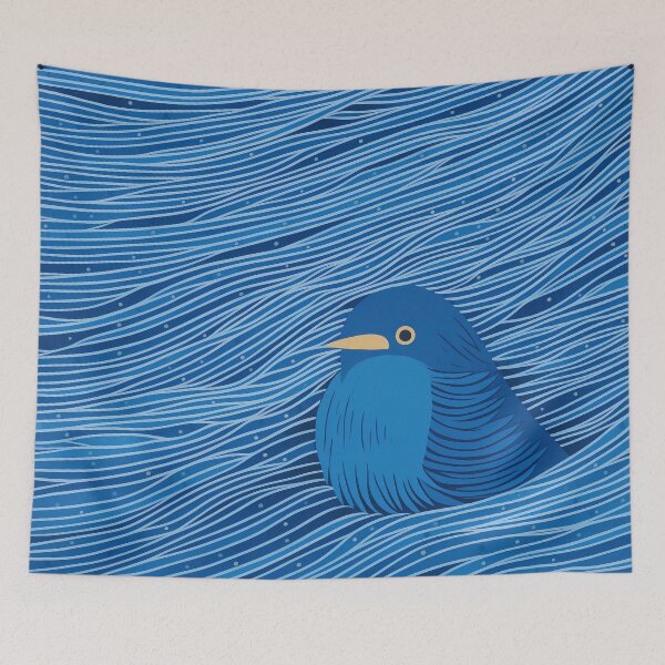 Item preview, Blue Bird in the Ocean designed and sold by EnchantArtCo.