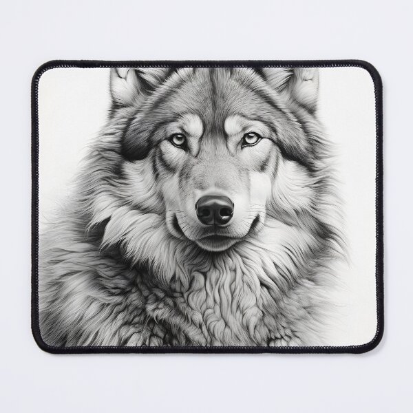 Item preview, Black and white Wolf pencil drawing designed and sold by Pencil-Art.