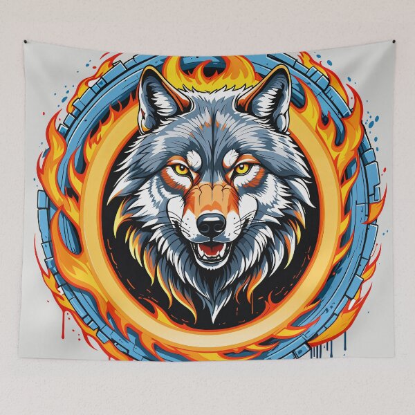 Item preview, Wolf in flames - graffiti designed and sold by PragmaticP.