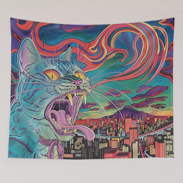 Item preview, Psychedelic Cats Art designed and sold by nomiraclehere.