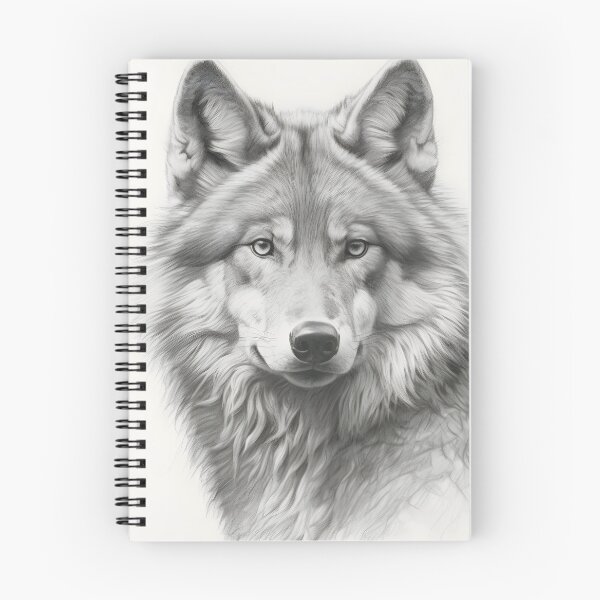 Item preview, Black and white Wolf pencil drawing  designed and sold by Pencil-Art.
