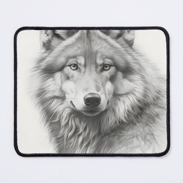 Item preview, Black and white Wolf pencil drawing designed and sold by Pencil-Art.