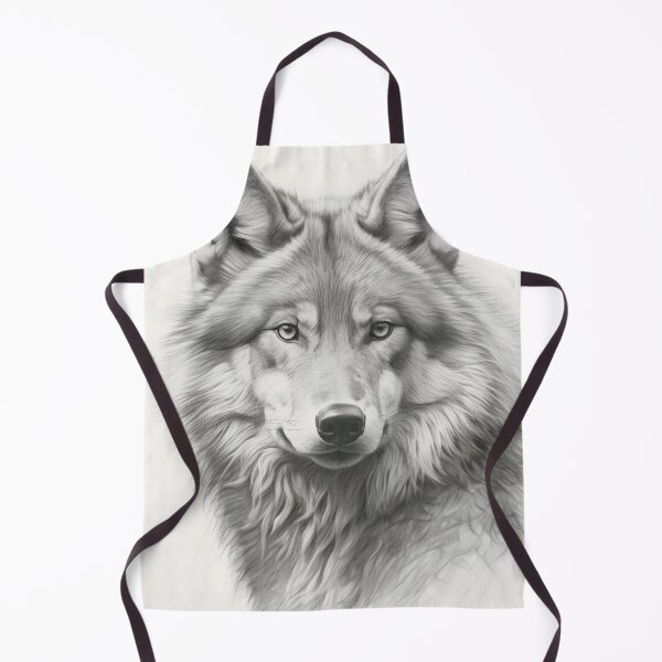 Item preview, Black and white Wolf pencil drawing designed and sold by Pencil-Art.