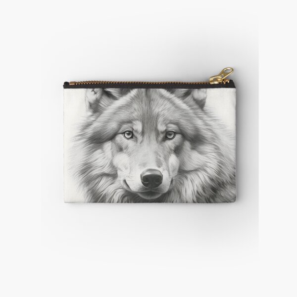 Item preview, Black and white Wolf pencil drawing  designed and sold by Pencil-Art.