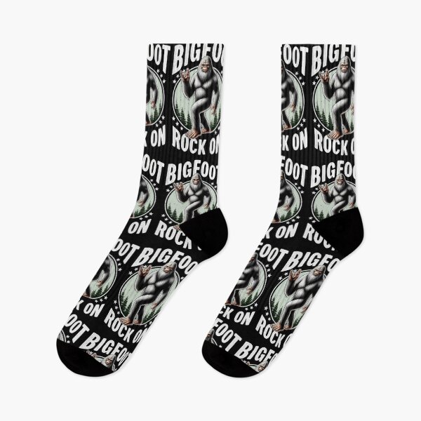 Item preview, Bigfoot Rock On Funny Rock T-Shirt Essential T-Shirt designed and sold by NIZAR  din⭐⭐⭐⭐⭐.