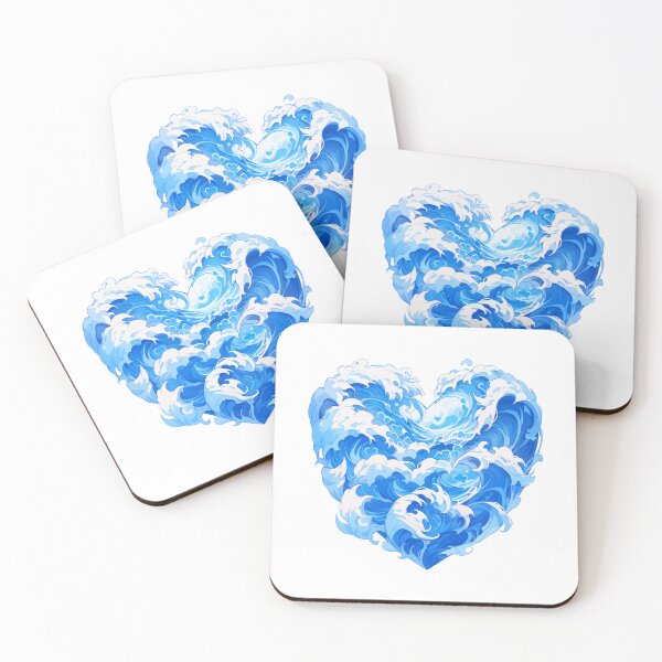 Item preview, Cute Kawaii Beneath the Waves: A Heart of Ocean Waves designed and sold by CozyKawaiiArt.