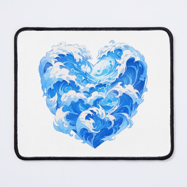 Item preview, Cute Kawaii Beneath the Waves: A Heart of Ocean Waves designed and sold by CozyKawaiiArt.