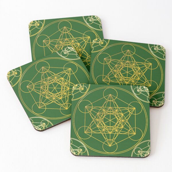 Item preview, Metatron's Cube Tiling Green Background designed and sold by Raymond Gilford.
