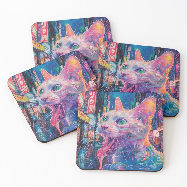 Item preview, Psychedelic Cats Art designed and sold by nomiraclehere.