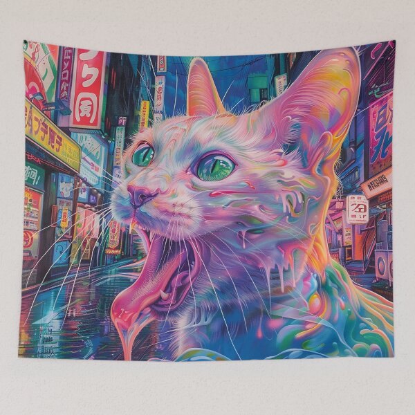 Item preview, Psychedelic Cats Art designed and sold by nomiraclehere.