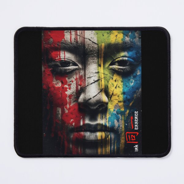 Item preview, Ink Essence - Japanese Aesthetic Surreal Kanji Symbol Portrait Painted Face Art 105 designed and sold by MadeByRobots.