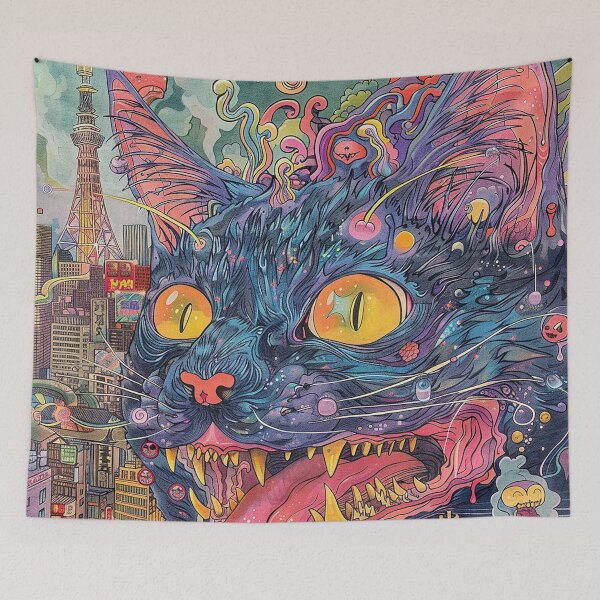 Item preview, Psychedelic Cats Art designed and sold by nomiraclehere.