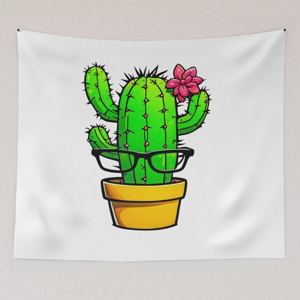 Item preview, Funny Cute Nerd Cactus - Succulent Plant - Potting Cactus Plants Wearing Glasses designed and sold by MyArt23.