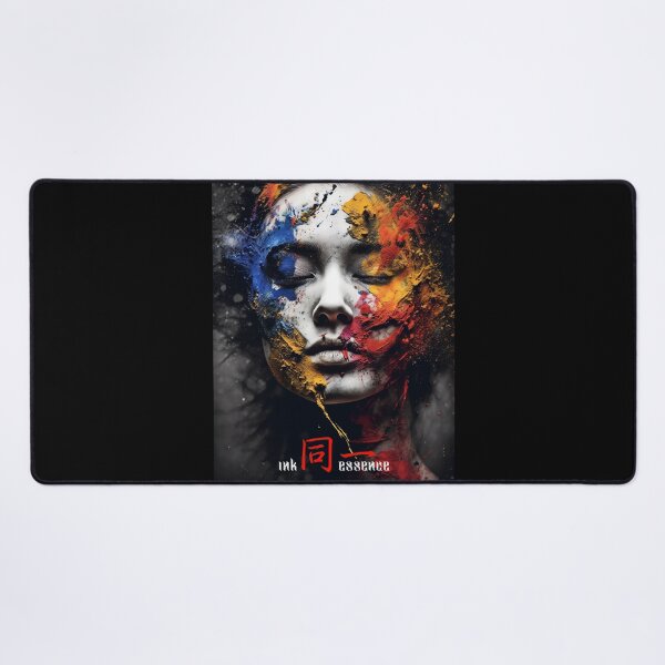 Item preview, Ink Essence - Japanese Aesthetic Surreal Kanji Symbol Portrait Painted Face Art 107 designed and sold by MadeByRobots.