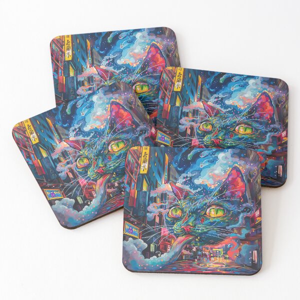 Item preview, Psychedelic Cats Art designed and sold by nomiraclehere.