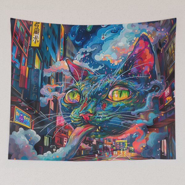 Item preview, Psychedelic Cats Art designed and sold by nomiraclehere.