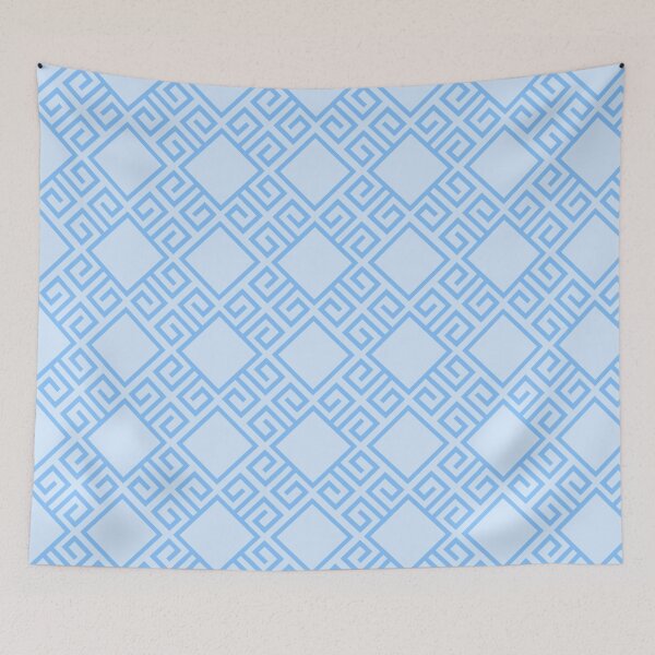 Item preview, Light Blue Square Grid Labyrinth Greek Geometric Clean Simple Fresh Pattern designed and sold by PenguinForests.