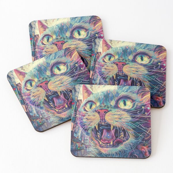 Item preview, Psychedelic Cats Art designed and sold by nomiraclehere.