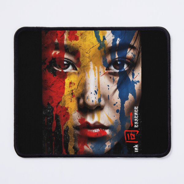 Item preview, Ink Essence - Japanese Aesthetic Surreal Kanji Symbol Portrait Painted Face Art 109 designed and sold by MadeByRobots.