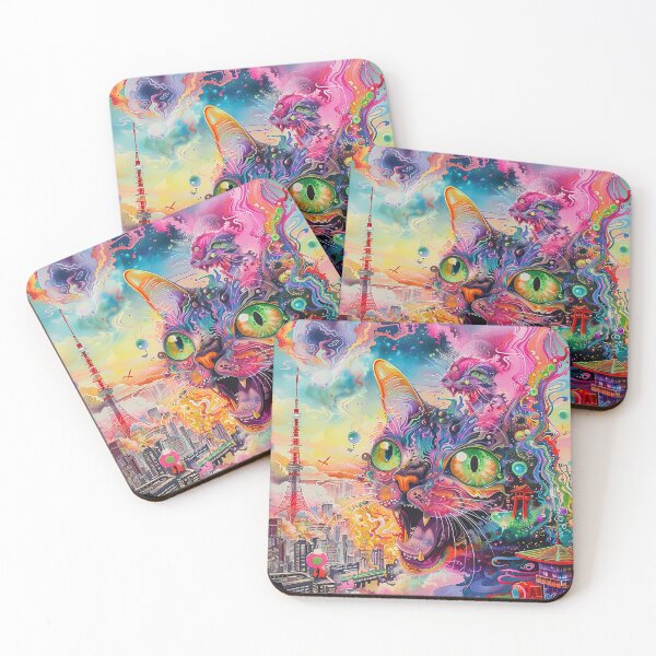 Item preview, Psychedelic Cats Art designed and sold by nomiraclehere.
