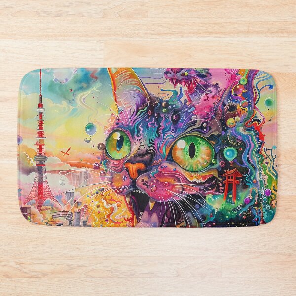 Item preview, Psychedelic Cats Art designed and sold by nomiraclehere.