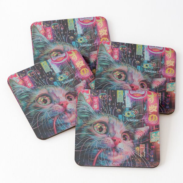 Item preview, Psychedelic Cats Art designed and sold by nomiraclehere.