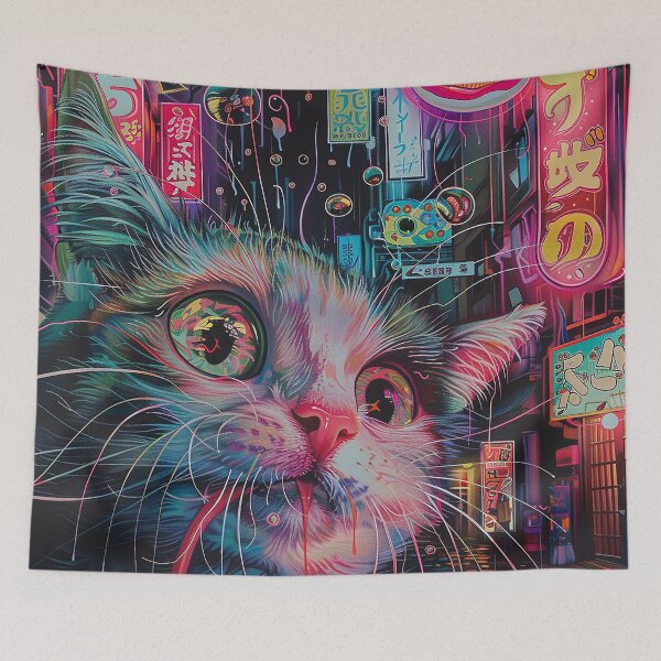 Item preview, Psychedelic Cats Art designed and sold by nomiraclehere.