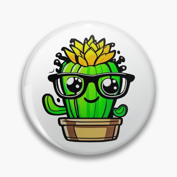 Item preview, Cute Nerd Cactus - Succulent Plant - Smiling Cactus - Potting Cactus Plants Wearing Glasses designed and sold by MyArt23.