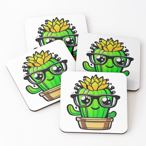 Item preview, Cute Nerd Cactus - Succulent Plant - Smiling Cactus - Potting Cactus Plants Wearing Glasses designed and sold by MyArt23.