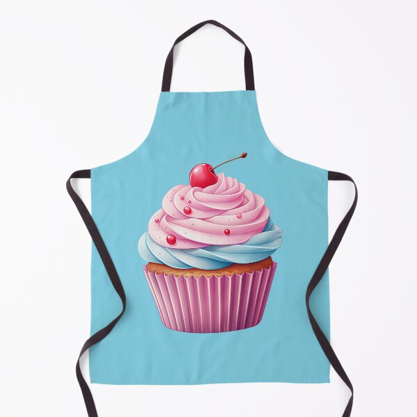 Artikelvorschau, Cupcake mit Kirschen und rosa und blauem Zuckerguss entworfen und verkauft von NomNomSticker.