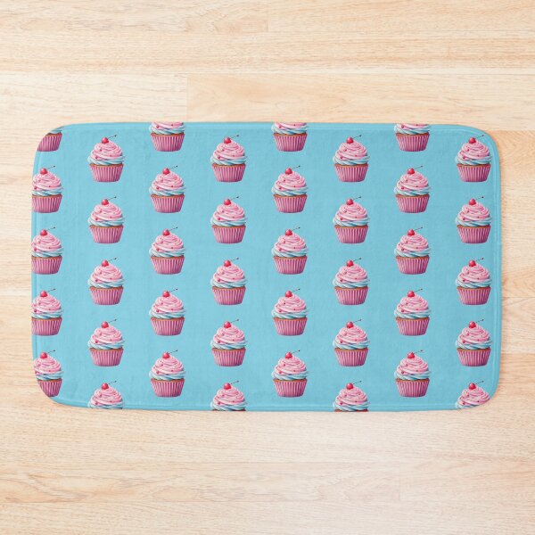 Item preview, Cherry-Topped Cupcake With Pink and Blue Frosting designed and sold by NomNomSticker.