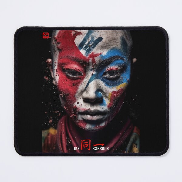 Item preview, Ink Essence - Japanese Aesthetic Surreal Kanji Symbol Portrait Painted Face Art 112 designed and sold by MadeByRobots.