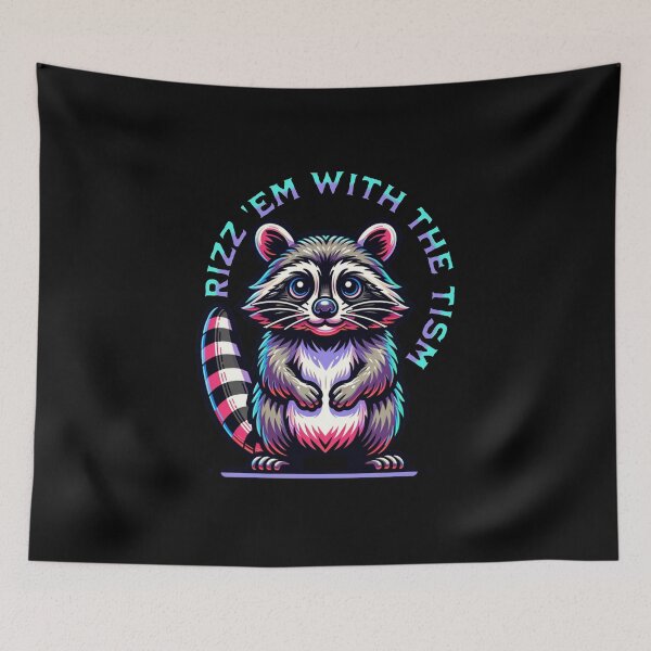 Item preview, Rizz Em With The Tism -  Autism Awareness (Raccoon) designed and sold by SeledineArt.