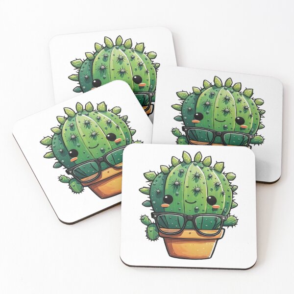 Item preview, Cute Nerd Cactus - Succulent Plant - Smiling Cactus - Potting Cactus Plants Wearing Glasses designed and sold by MyArt23.